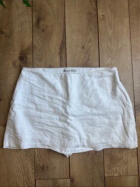 Abercrombie & Fitch White Linen-Blend Skort